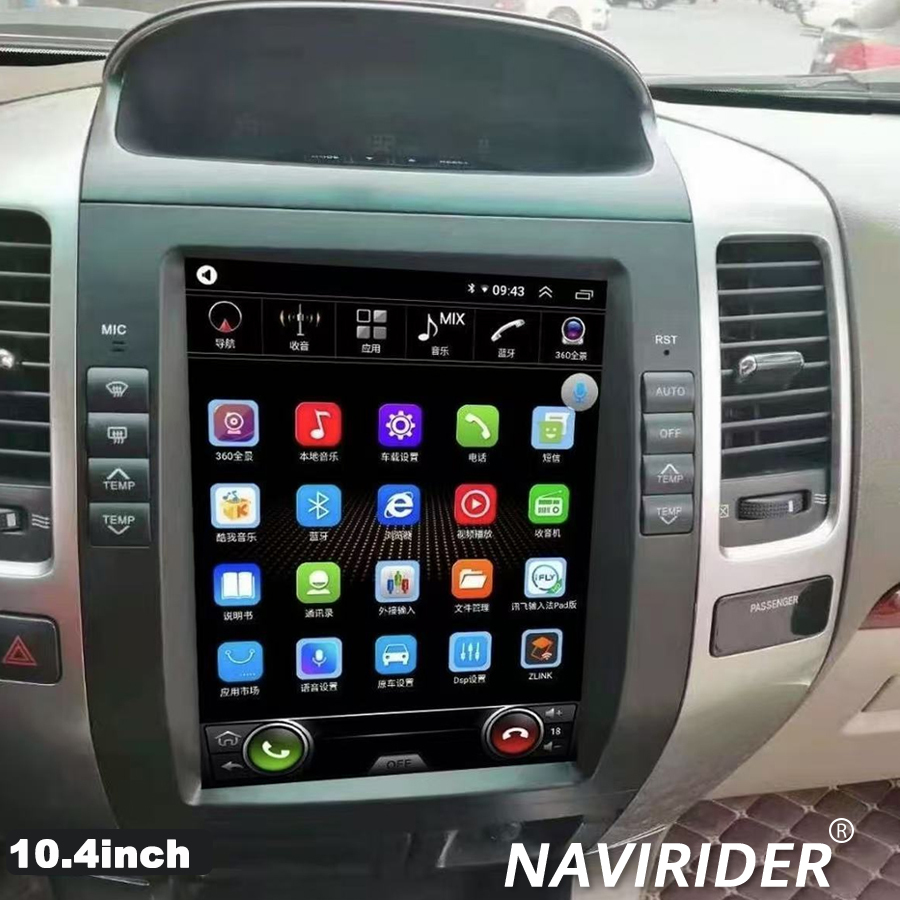 Audio Music Car - 10.4インチ縦型スクリーン ワイヤレスBluetoothカーラジオ レクサスGX470用 トヨタ ランドクルーザー120 プラド