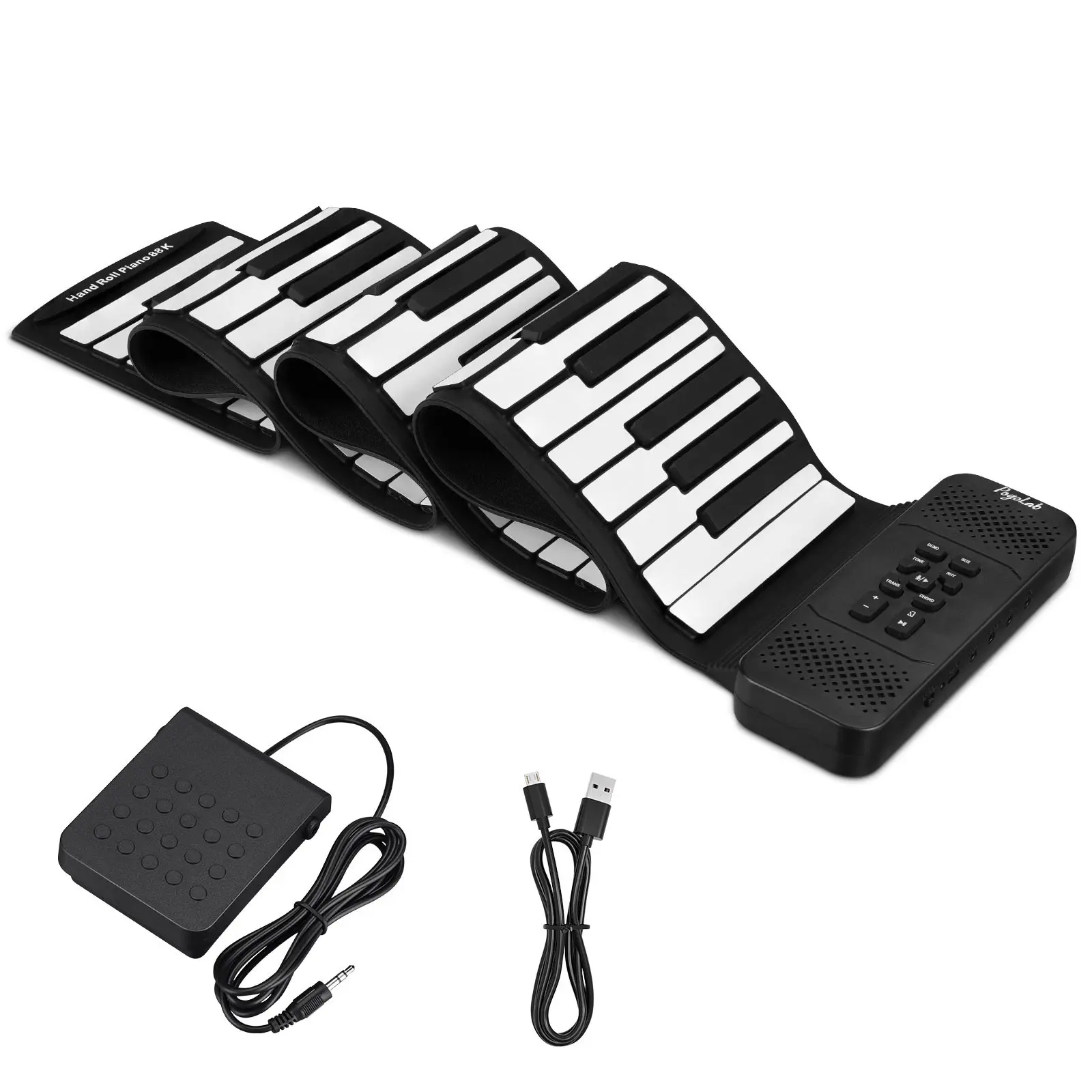 Piano Sustain Pedal - Pogolab 88 キーハンドロールアップピアノポータブルキーボード楽器教育用折りたたみ式サステインペダル付き