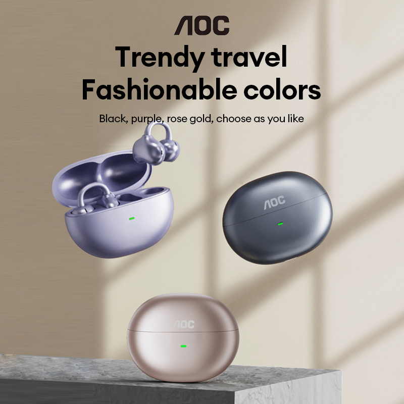 Audio To Music - AOC ACD2544 ワイヤレスBluetoothイヤークリップイヤホン オープンイヤーヘッドホン サラウンドステレオサウンド 低遅延