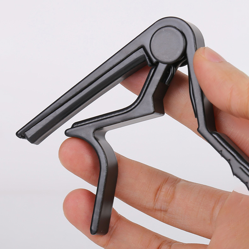 Guitar Capo Clip - メタルギターカポ アコースティックエレクトリックギター用 シリコンパッド付き アルミニウム片手カポクリップ