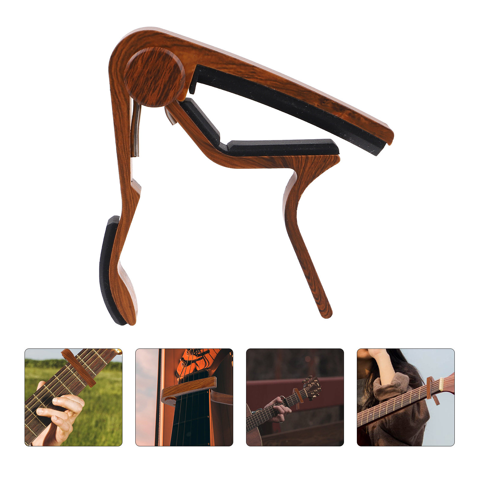 Guitar Capo Clip - 金属製ギターカポ、亜鉛合金製、アコースティックギターとエレキギター用の精巧なカポクリップ、安定した圧力、耐摩耗性