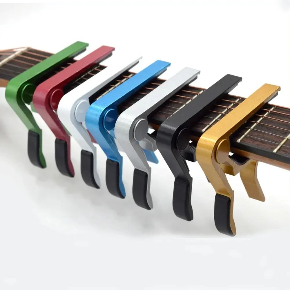 Guitar Capo Clip - アルミニウム合金ギターカポアクセサリー,クイックチェンジクランプ,クラシックアコースティックギター,トーン調整,高品質