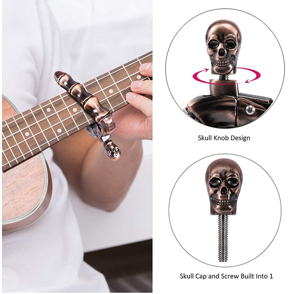 ギターカポ スカルカポ アコースティックギターとエレキギター - Guitar Capo Clip のレビューと価格