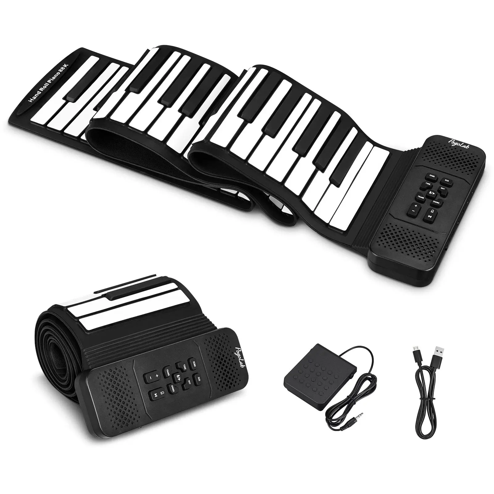 Pogolab 88 キーハンドロールアップピアノポータブル - Piano Sustain Pedal のレビューと価格