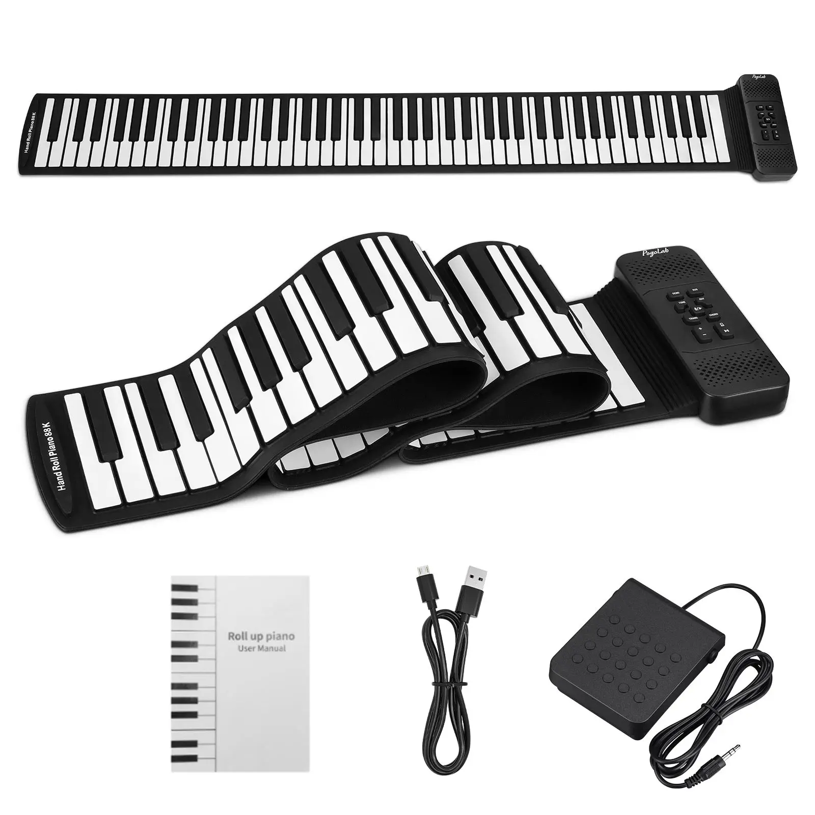 Pogolab 88 キーハンドロールアップピアノポータブル - Piano Sustain Pedal のレビューと価格