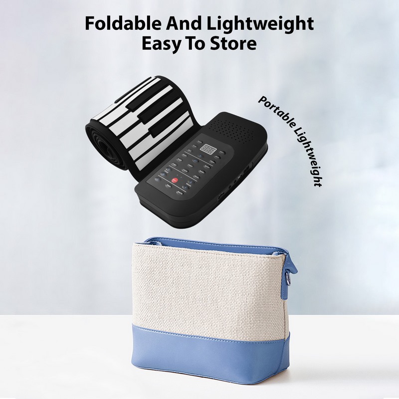88鍵ロールアップ式ポータブルシリコン電子ピアノ、9mm厚鍵 - Piano Sustain Pedal のレビューと価格
