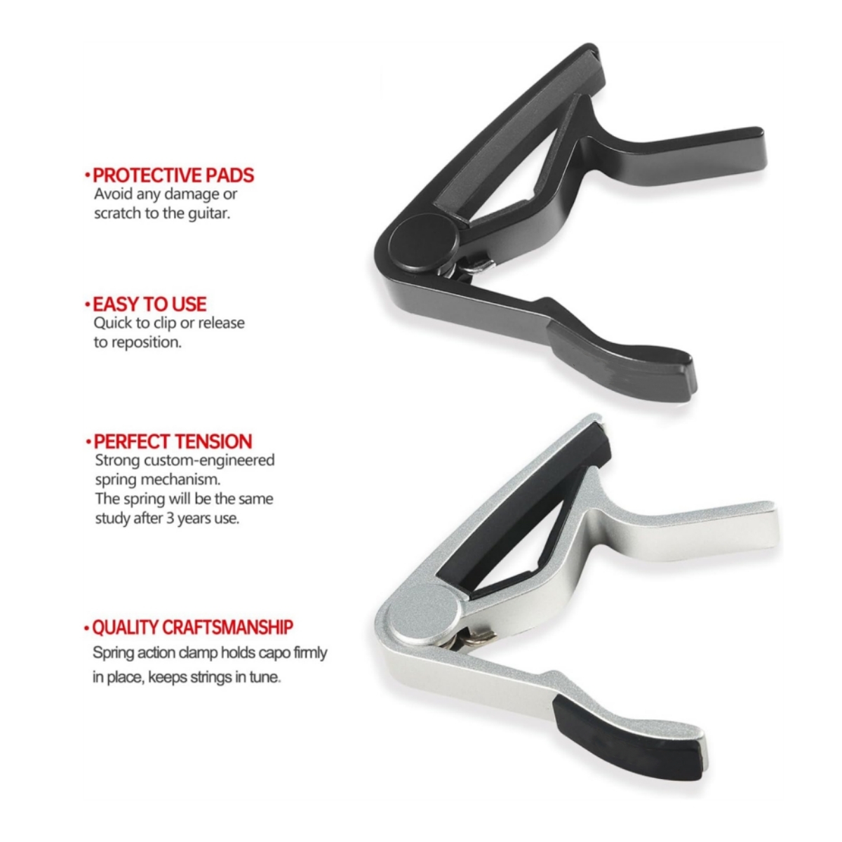 Miwayer ギターカポ - 精密チューニング、ブザーフリ - Guitar Capo Clip のレビューと価格