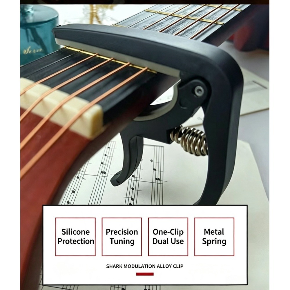 2 in 1 ギターカポ（ブリッジピンプーラー付き）、ABS - Guitar Capo Clip のレビューと価格
