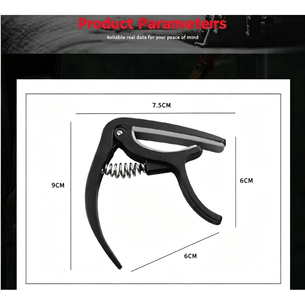 2 in 1 ギターカポ（ブリッジピンプーラー付き）、ABS - Guitar Capo Clip のレビューと価格