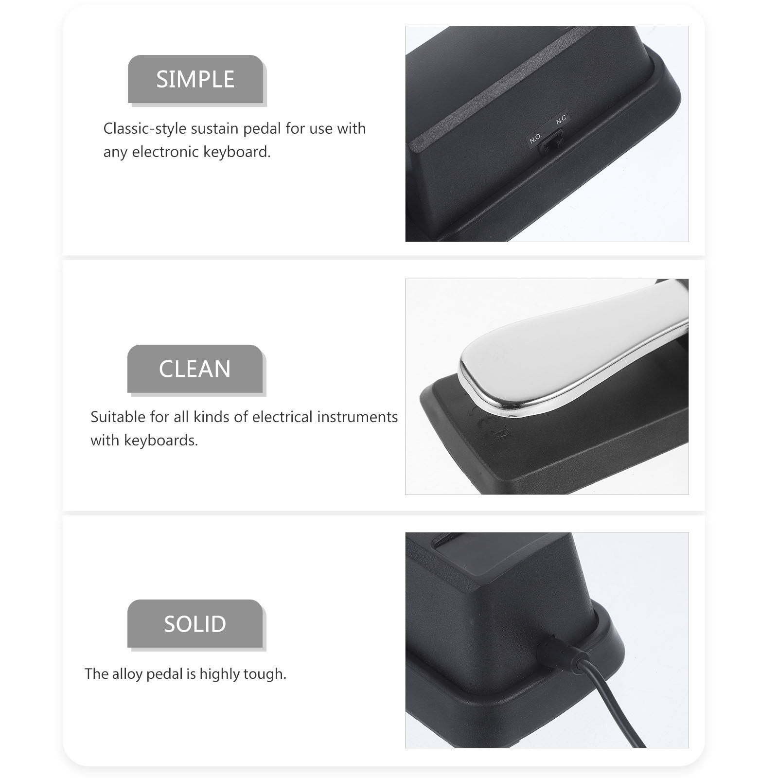 クラシックユニバーサルサステインペダルピアノキーボード用合金 - Piano Sustain Pedal のレビューと価格