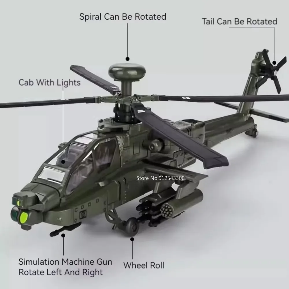 1:32 スケール AH-64 飛行機モデルおもちゃの車合金 - Audio Music Car のレビューと価格